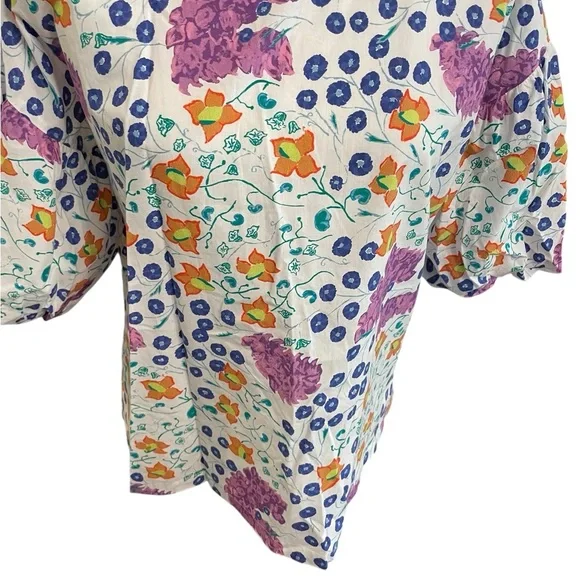 OLIPHANT Floral Patterned Puff Sleeve Blouse NWOT - Picture 3 of 14